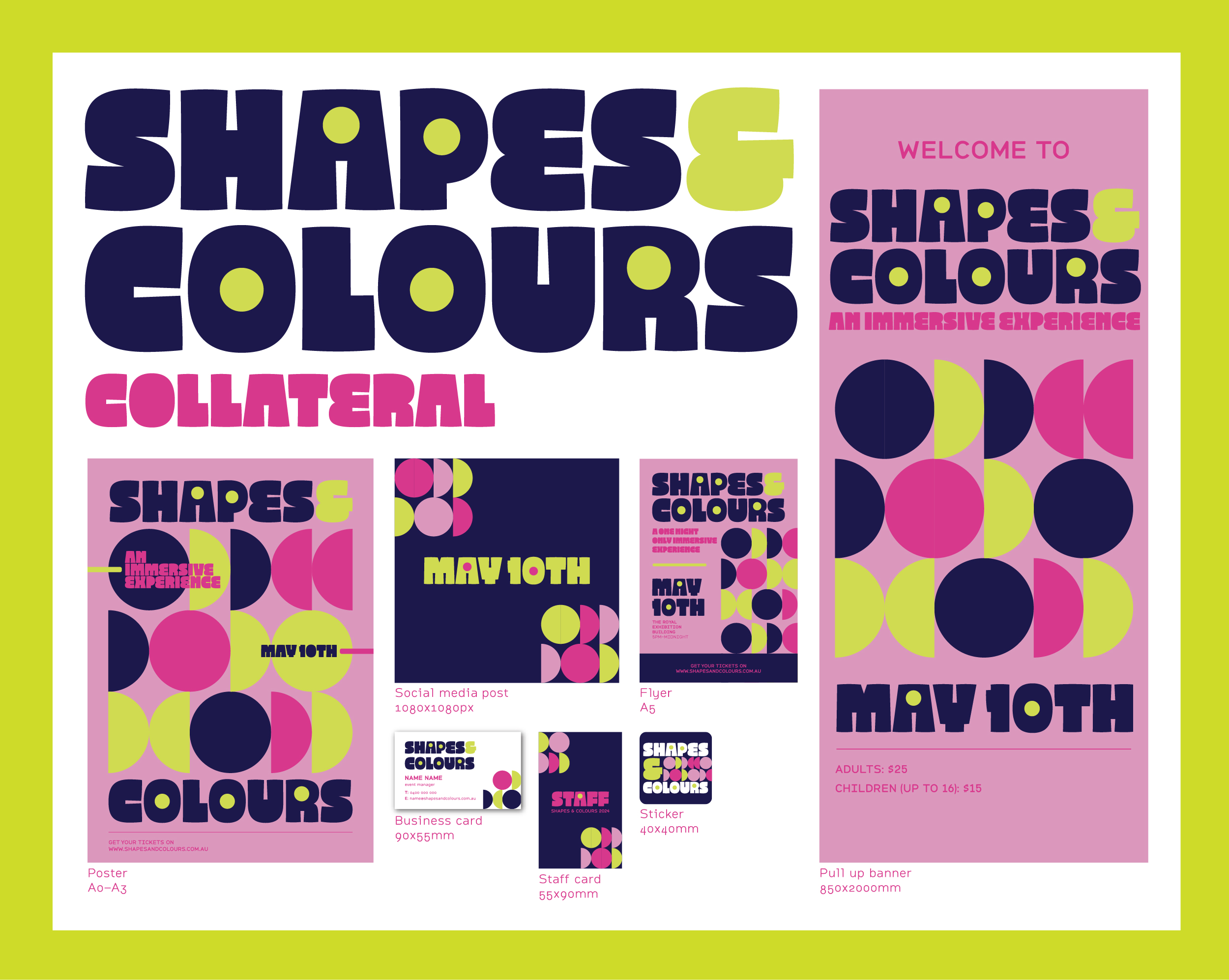 Marketing collateral for a colourful event